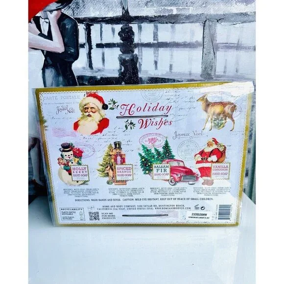 Holiday Wishes Hand Soap Collection Set Of 4 - Balsam Fir, Orange,Vanilla,Berry